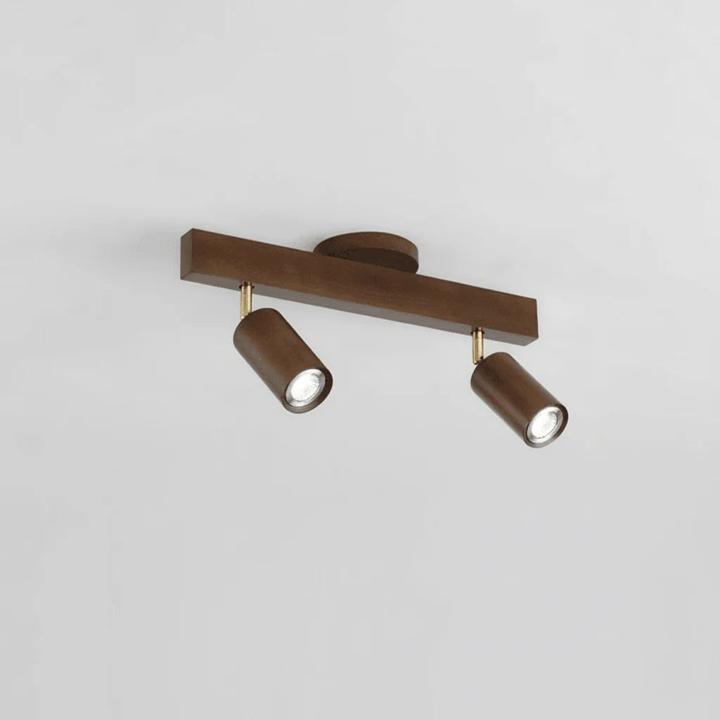 Ceiling Light Solid Wood Adjustable Head