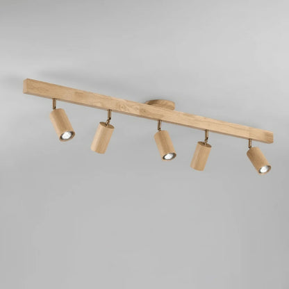 Ceiling Light Solid Wood Adjustable Head