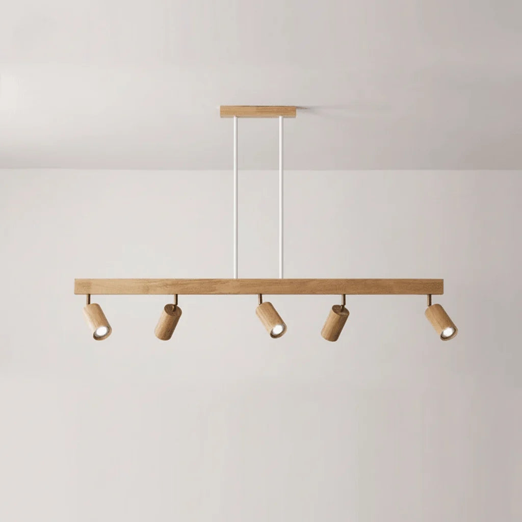 Ceiling Light Solid Wood Adjustable Head