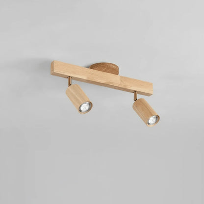 Ceiling Light Solid Wood Adjustable Head