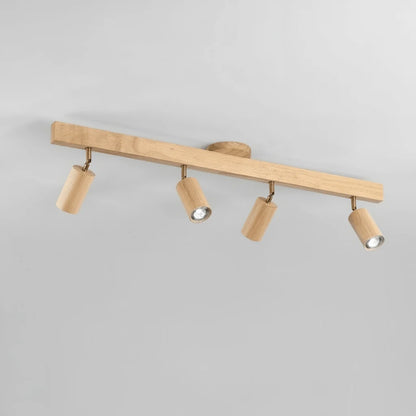 Ceiling Light Solid Wood Adjustable Head