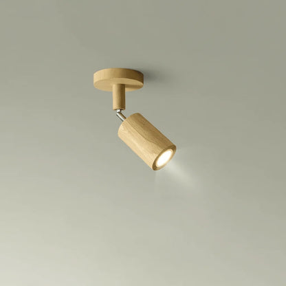 Ceiling Light Solid Wood Adjustable Head