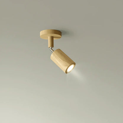 Ceiling Light Solid Wood Adjustable Head