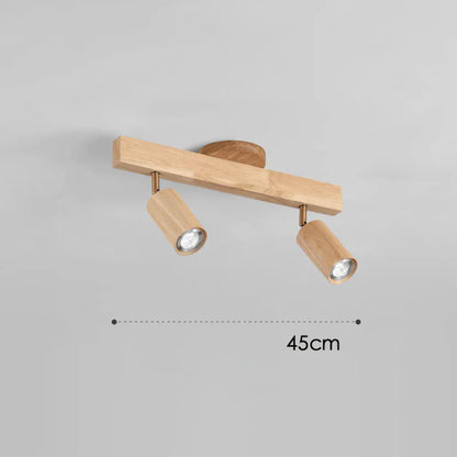 Ceiling Light Solid Wood Adjustable Head