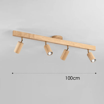 Ceiling Light Solid Wood Adjustable Head