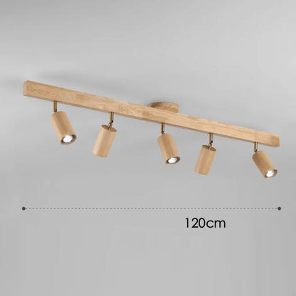 Ceiling Light Solid Wood Adjustable Head