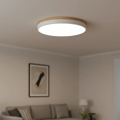 Ceiling Light Wood Accent Neutral White LED