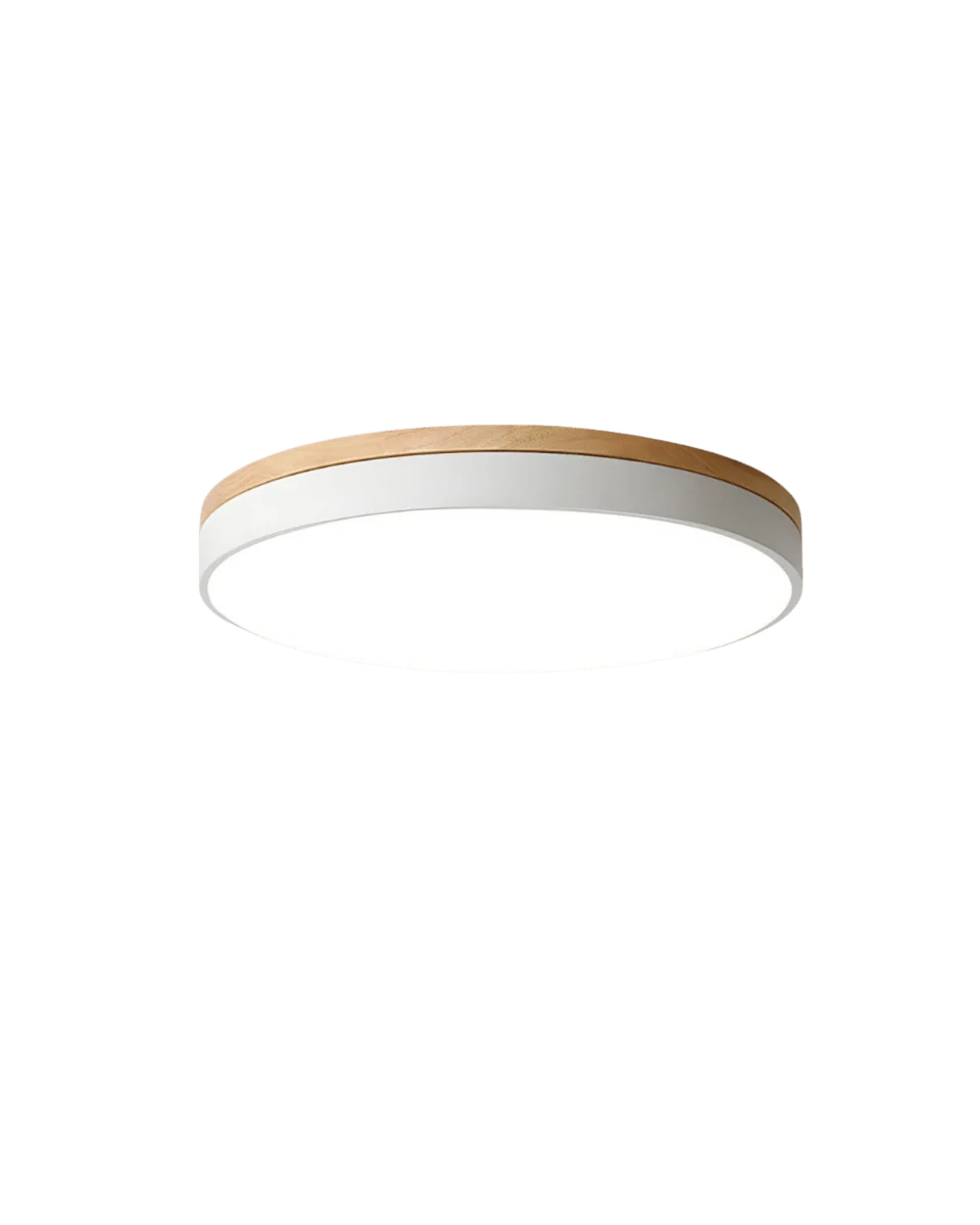Ceiling Light Wood Accent Neutral White LED