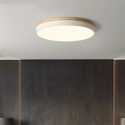 Ceiling Light Wood Accent Neutral White LED