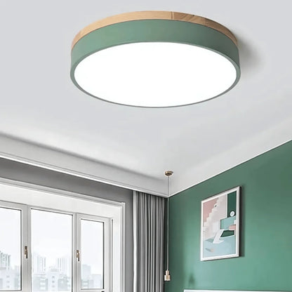 Ceiling Light Wood Accent Neutral White LED