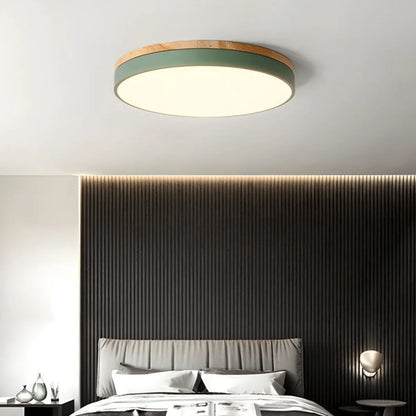 Ceiling Light Wood Accent Neutral White LED