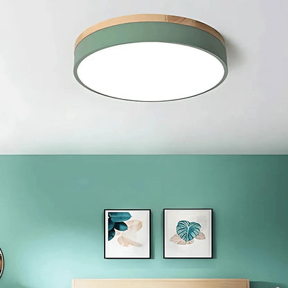 Ceiling Light Wood Accent Neutral White LED