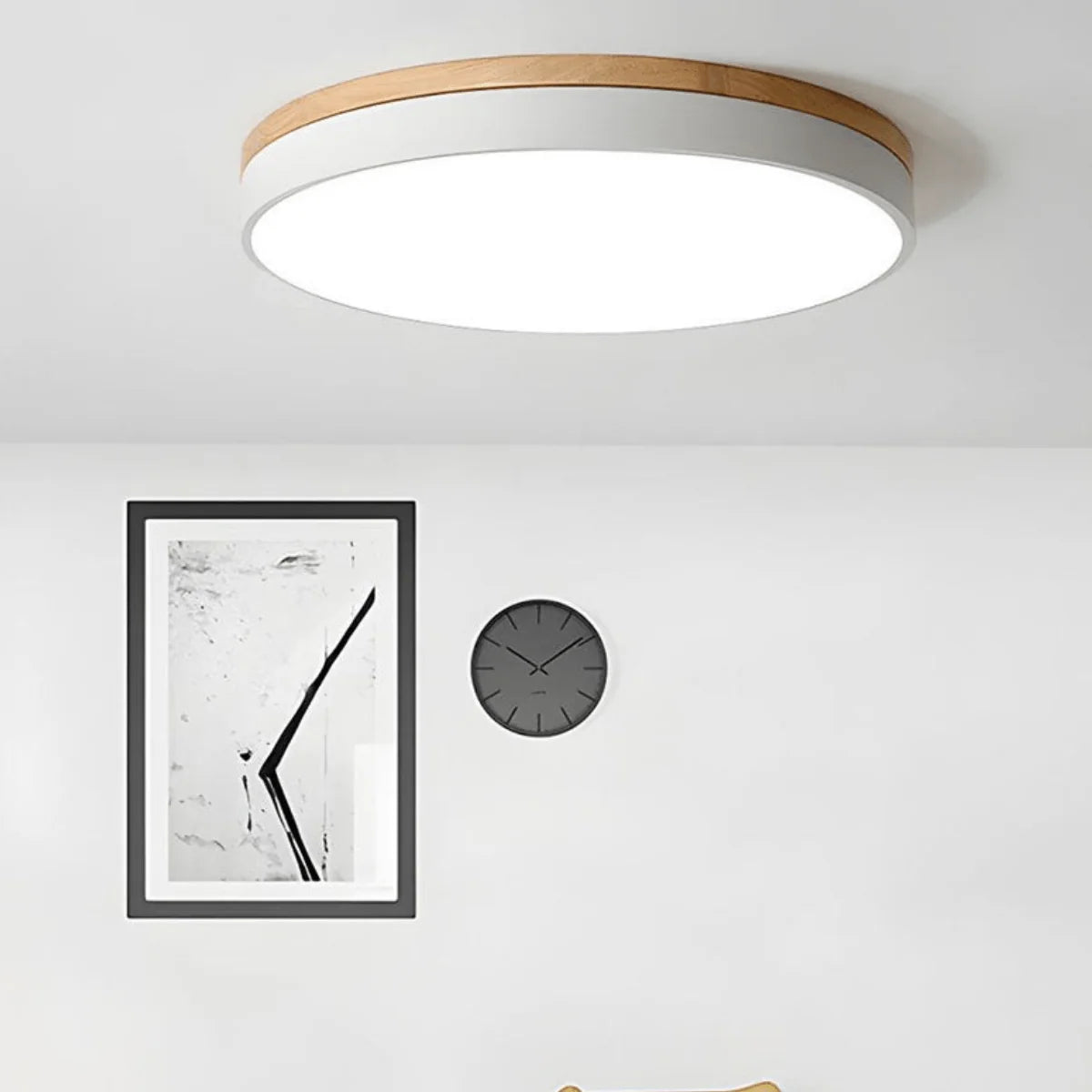 Ceiling Light Wood Accent Neutral White LED