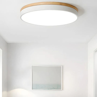 Ceiling Light Wood Accent Neutral White LED