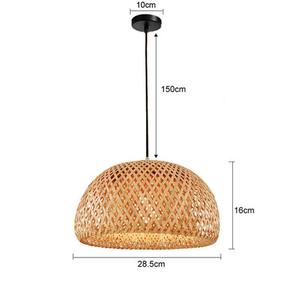 Ceiling Pendant Lamp Handwoven Bamboo Adjustable Cable
