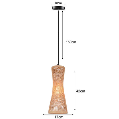 Ceiling Pendant Lamp Handwoven Bamboo Adjustable Cable
