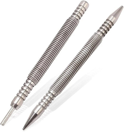 Center Punch Spring-Loaded Hardened Steel Interchangeable Tips