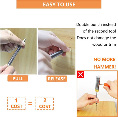 Center Punch Spring-Loaded Hardened Steel Interchangeable Tips