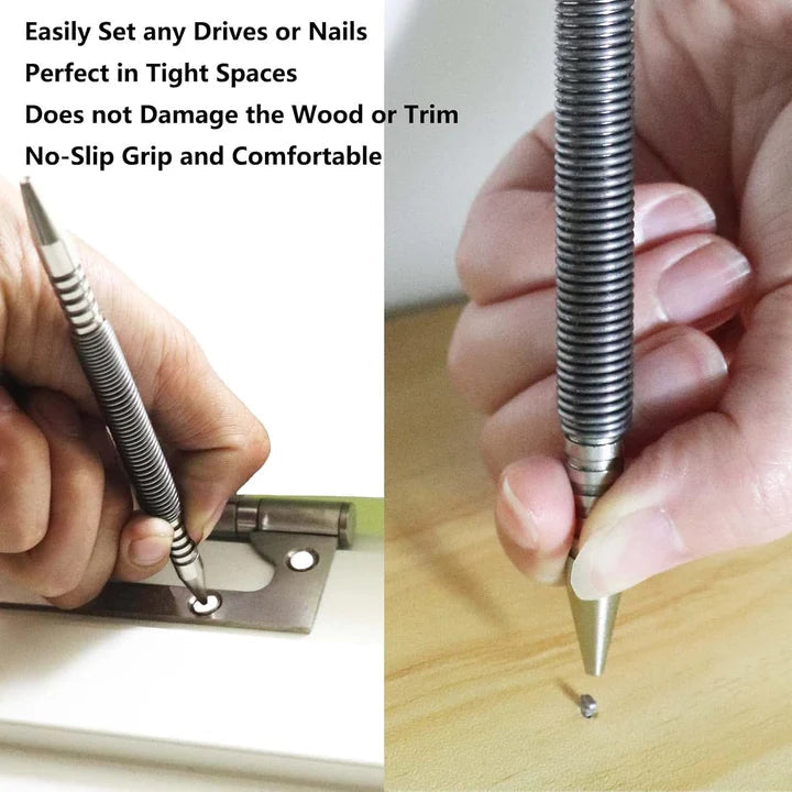 Center Punch Spring-Loaded Hardened Steel Interchangeable Tips