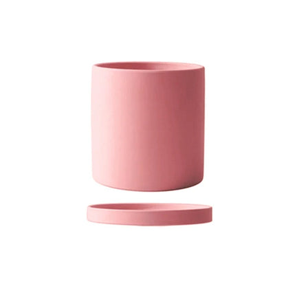 Ceramic Flower Pot Matte Glazed With Matching Saucer