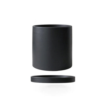 Ceramic Flower Pot Matte Glazed With Matching Saucer
