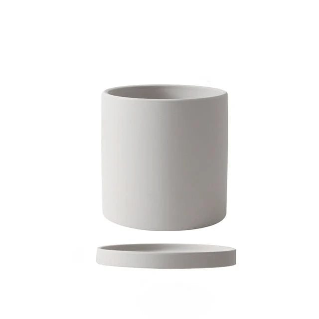 Ceramic Flower Pot Matte Glazed With Matching Saucer