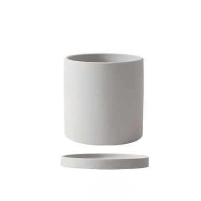 Ceramic Flower Pot Matte Glazed With Matching Saucer