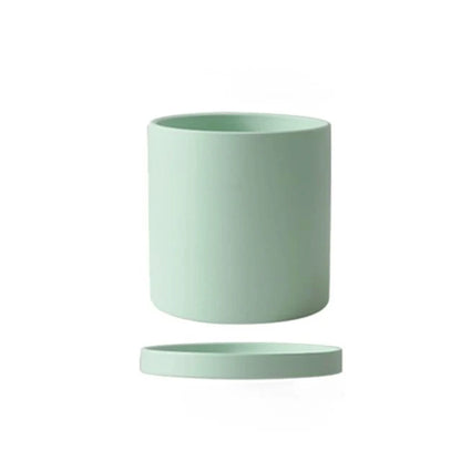 Ceramic Flower Pot Matte Glazed With Matching Saucer