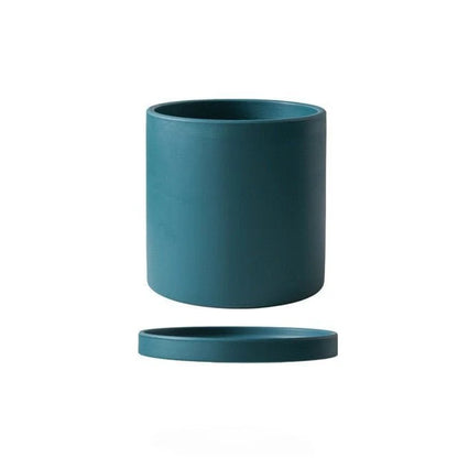 Ceramic Flower Pot Matte Glazed With Matching Saucer