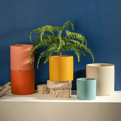 Ceramic Flower Pot Matte Glazed With Matching Saucer