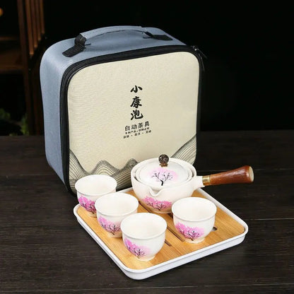 Ceramic Teapot Color-Changing Cherry Blossom Stainless Steel Strainer