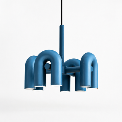 Chandelier Adjustable Height Dimmable Metal & Glass