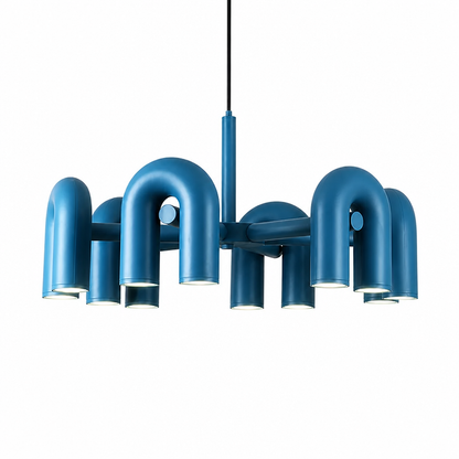Chandelier Adjustable Height Dimmable Metal & Glass