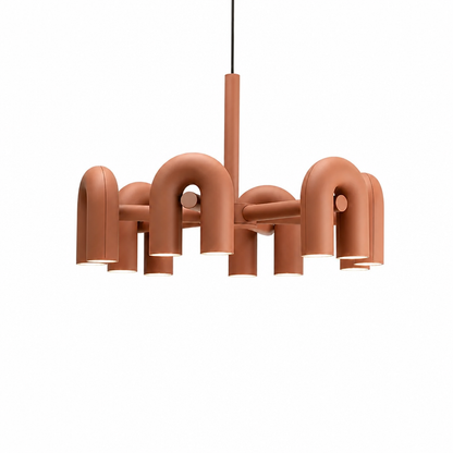 Chandelier Adjustable Height Dimmable Metal & Glass