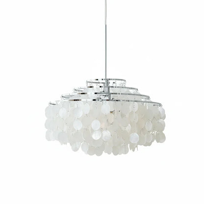 Chandelier Layered Shell Discs Adjustable LED Light Color