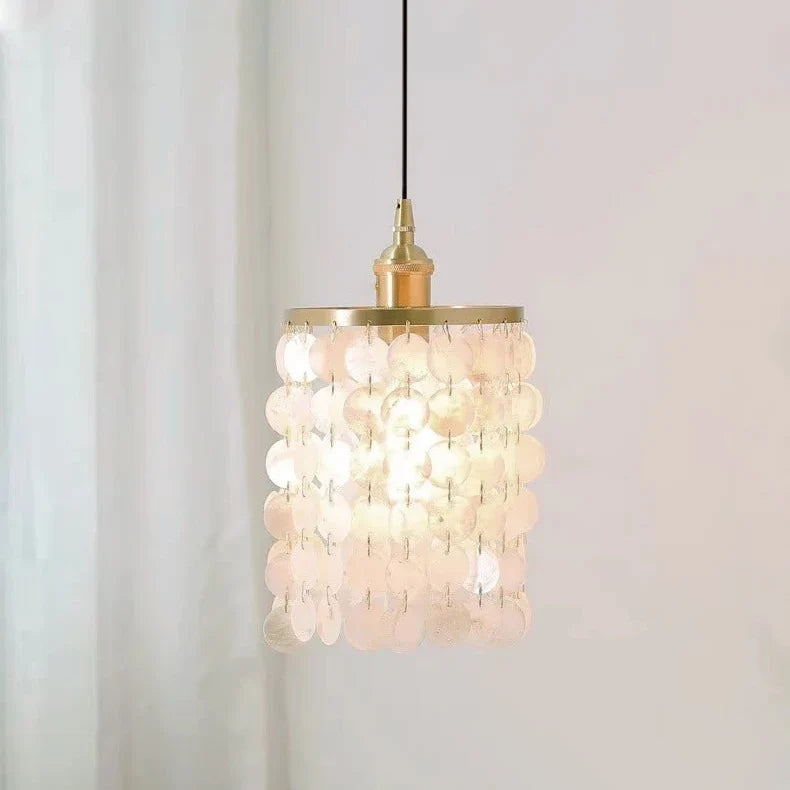 Chandelier Layered Shell Discs Adjustable LED Light Color