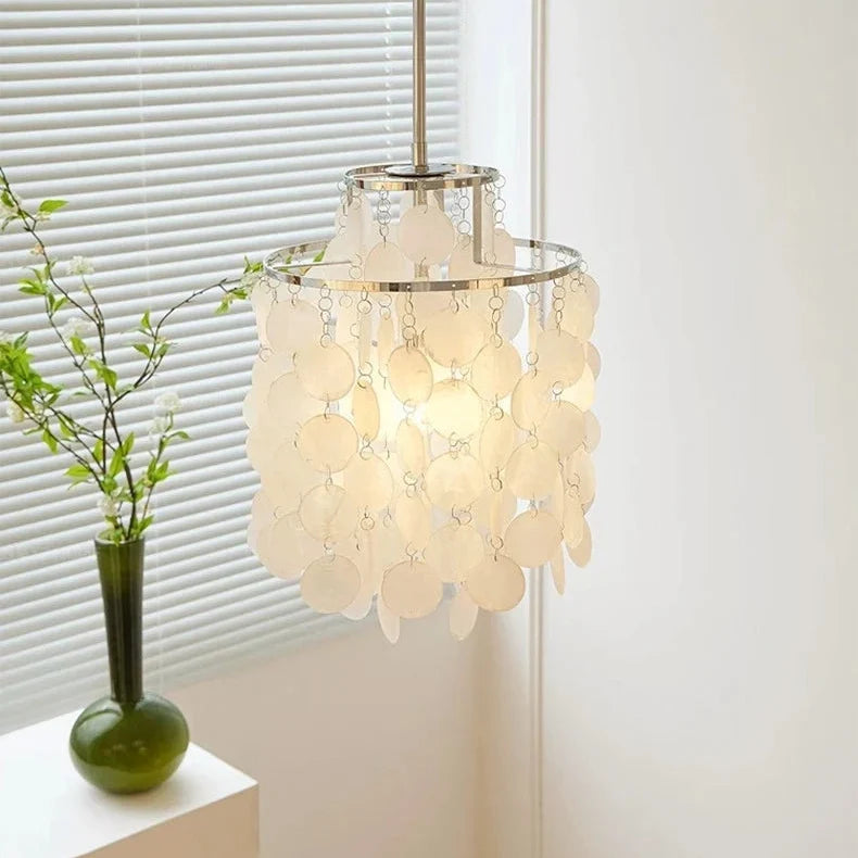 Chandelier Layered Shell Discs Adjustable LED Light Color