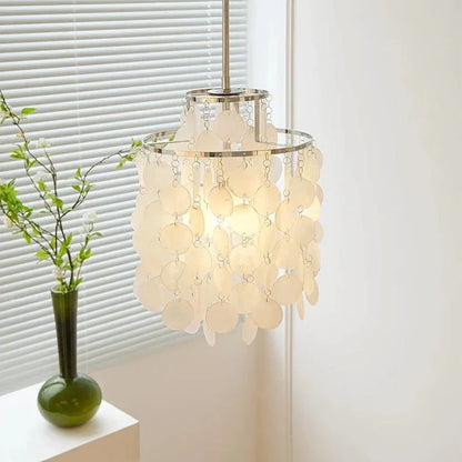 Chandelier Layered Shell Discs Adjustable LED Light Color