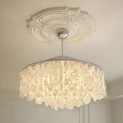 Chandelier Layered Shell Discs Adjustable LED Light Color