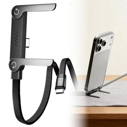 Charging Cable Braided Nylon Angled Plug & Fold-Away Stand
