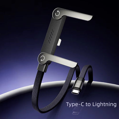 Charging Cable Braided Nylon Angled Plug & Fold-Away Stand