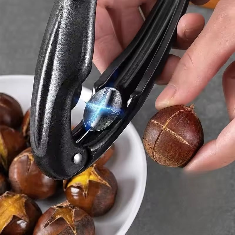 Chestnut Peeler & Nutcracker Ergonomic Non-Slip Handle Stainless Steel Jaws