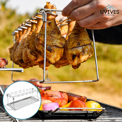 Chicken Leg Grill Rack Stainless Steel Drip Tray