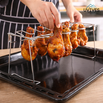 Chicken Leg Grill Rack Stainless Steel Drip Tray