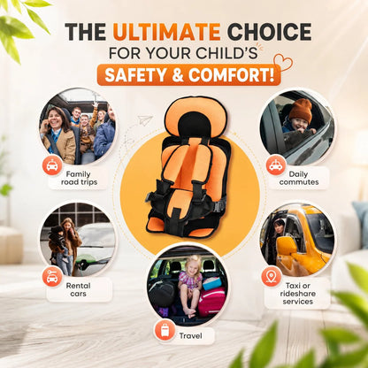 Child Car Seat Lightweight Compact Adjustable Fit & Washable Cover
