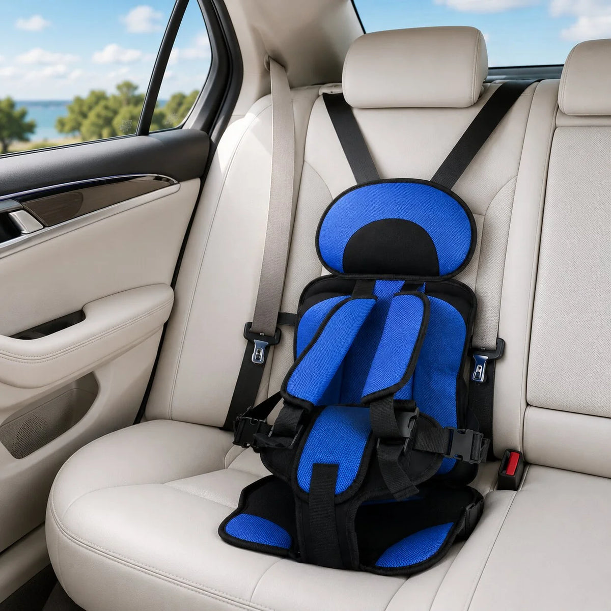 Child Car Seat Lightweight Compact Adjustable Fit & Washable Cover