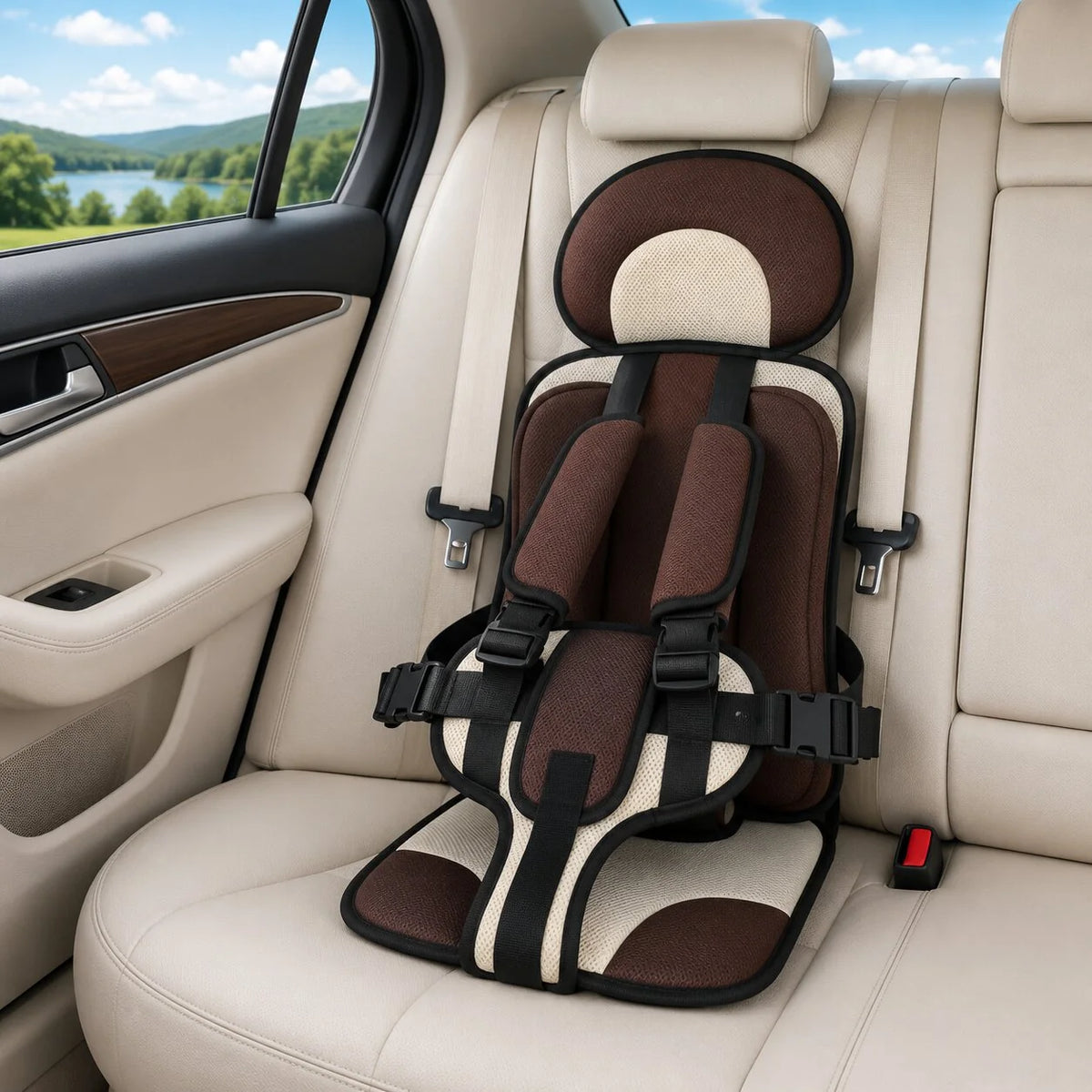 Child Car Seat Lightweight Compact Adjustable Fit & Washable Cover