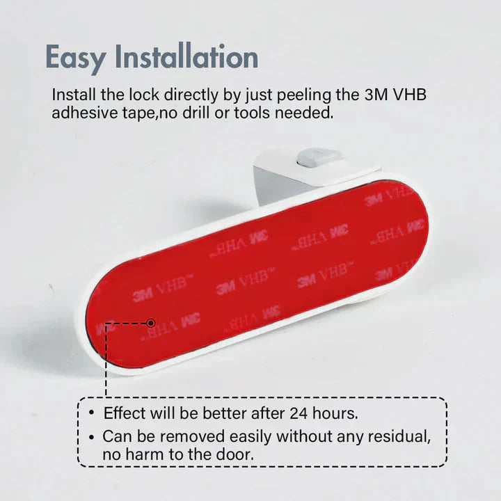 Child Safety Lock Self-Adhesive No-Drill Multi-Stage Opening