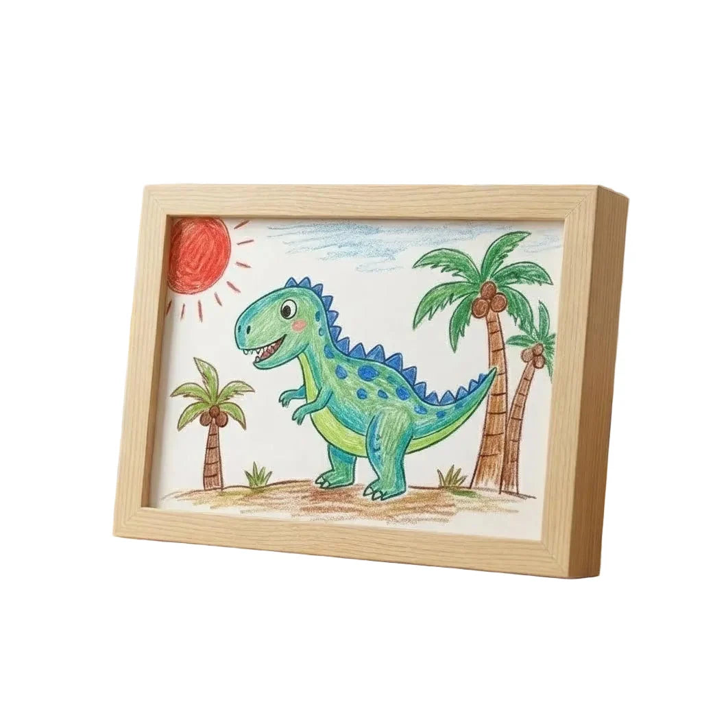Children's Art Frame Wood Front-Opening Built-In Artwork Storage