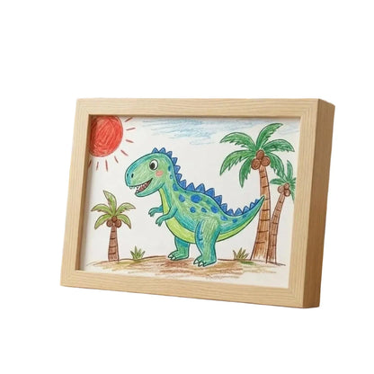 Children's Art Frame Wood Front-Opening Built-In Artwork Storage